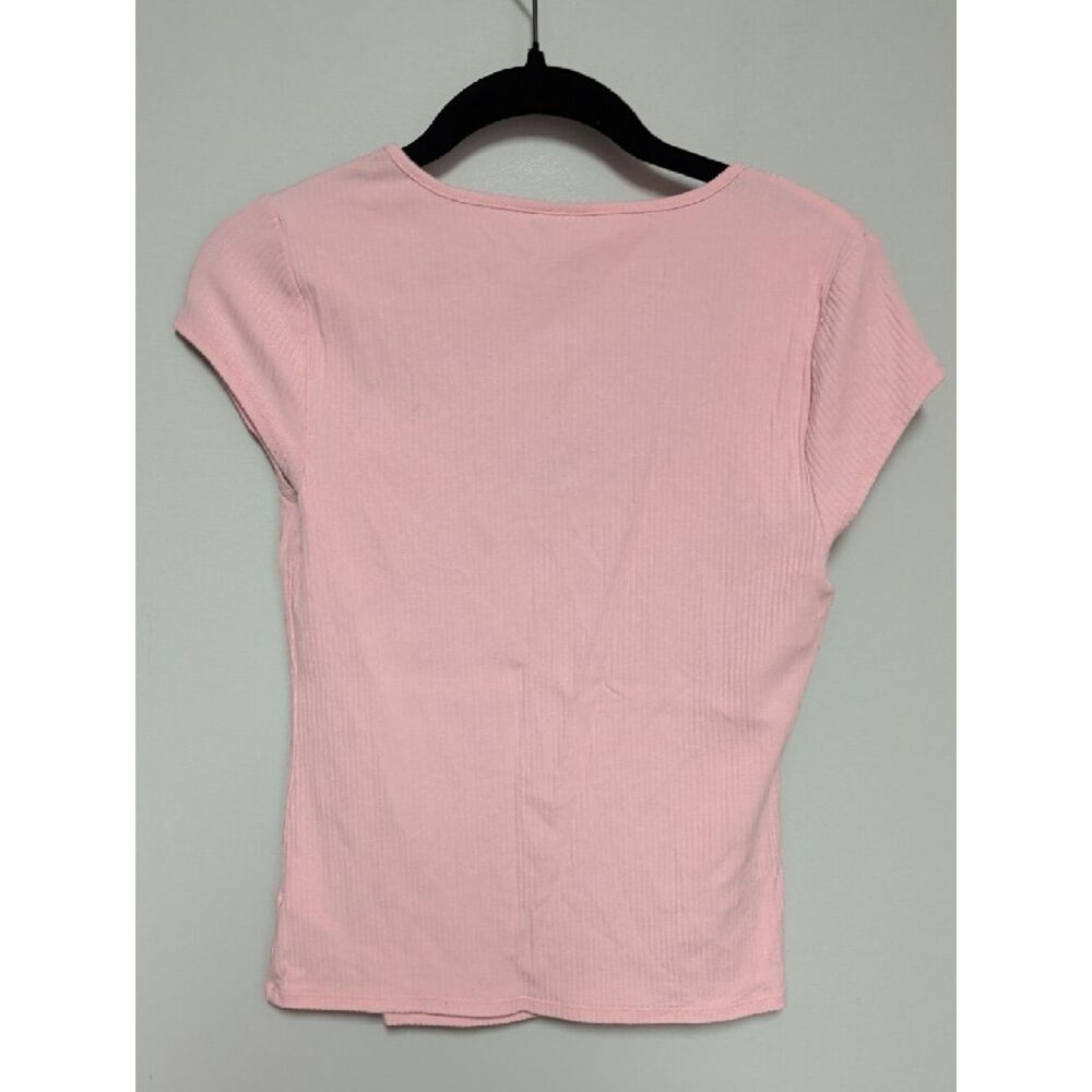 Old Navy Light Pink Ribbed Scoop Neck Short Sleeve Tee - Picture 5 of 6